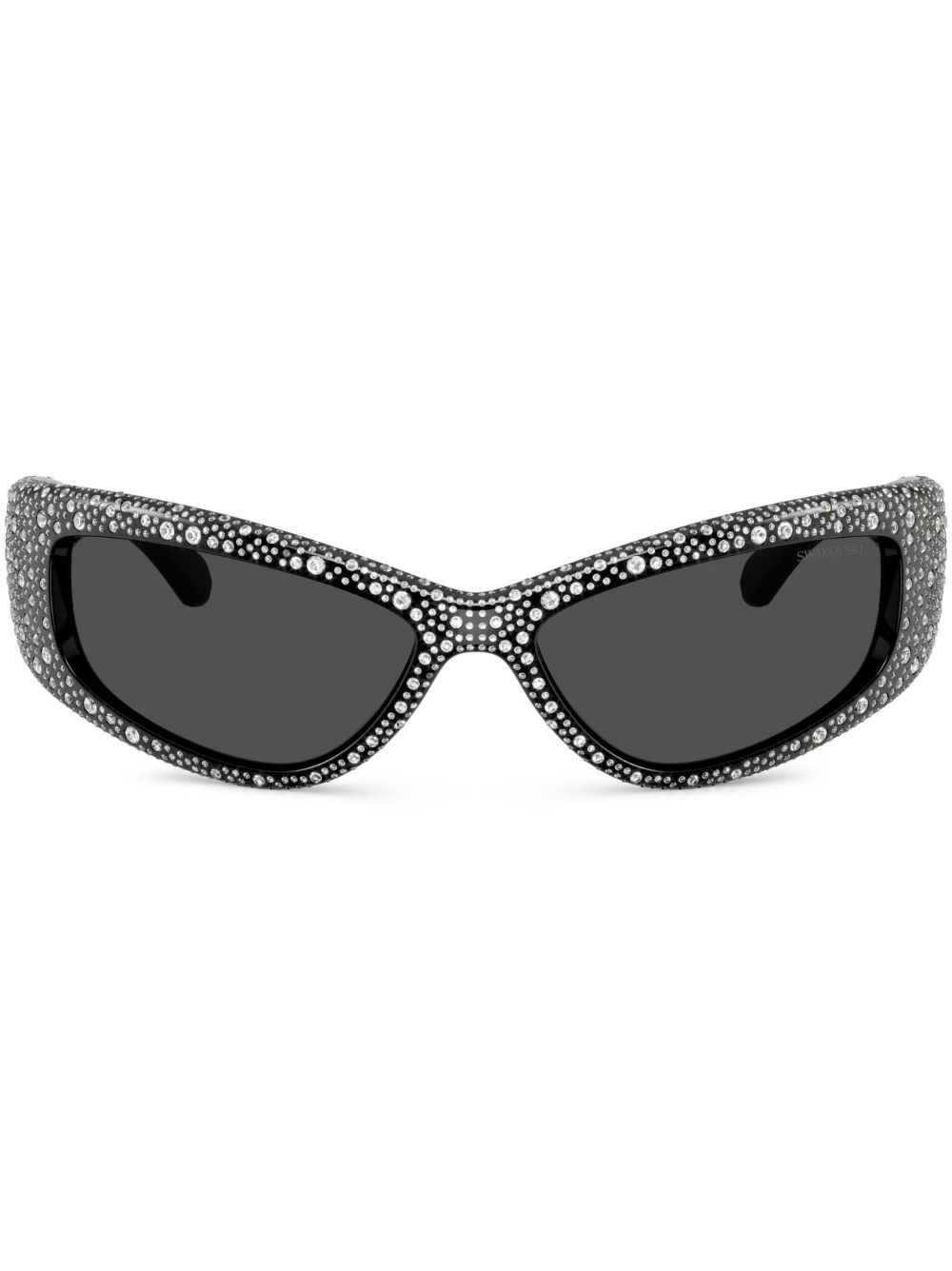 Swarovski crystal-embellished rectangle sunglasses - Black von Swarovski