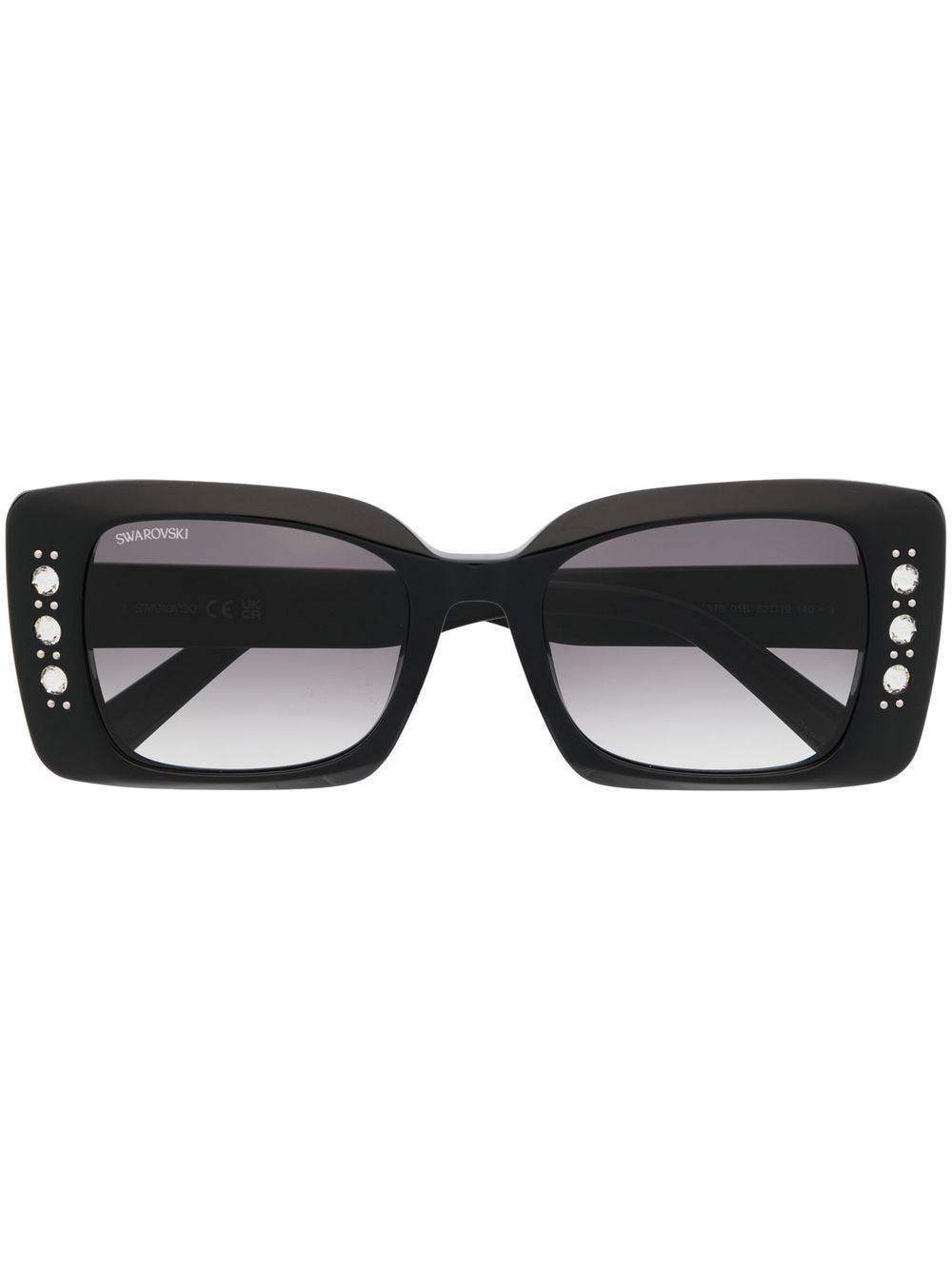 Swarovski crystal-embellished square-frame sunglasses - Black von Swarovski