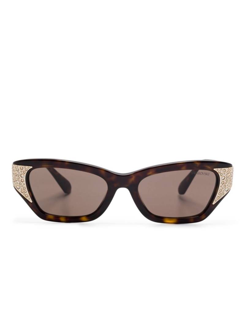 Swarovski crystal-embellished sunglasses - Brown von Swarovski