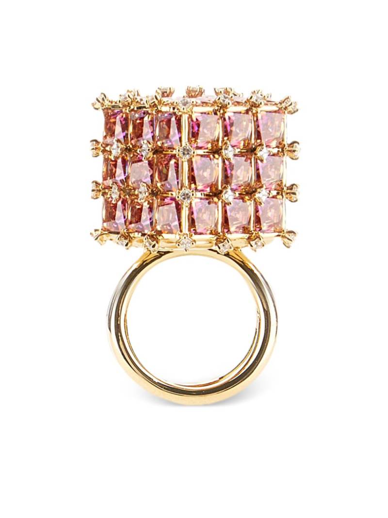 Swarovski cube-shaped ring - Pink von Swarovski