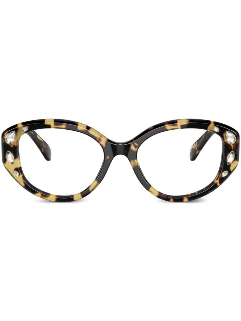 Swarovski tortoiseshell cat-eye frame glasses - Brown von Swarovski