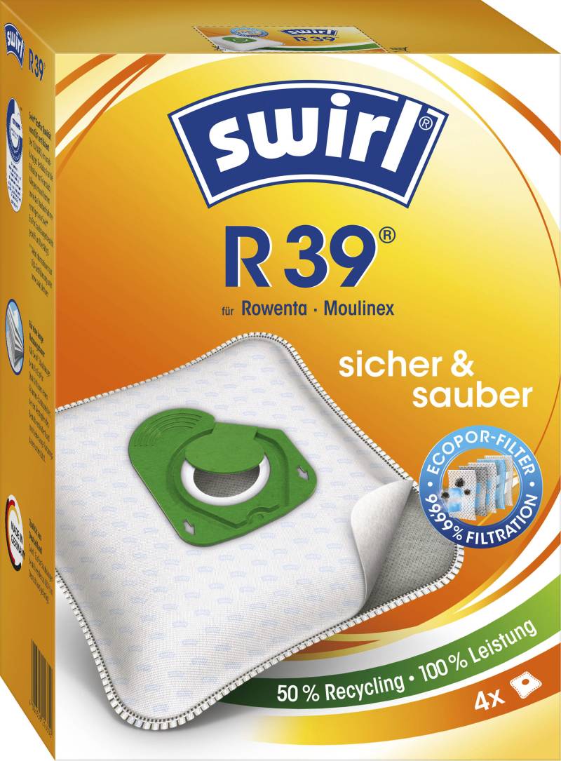 Swirl Staubsaugerbeutel »Swirl® R 39 Staubsaugerbeutel für Rowenta«, (Packung), 4er- Pack von Swirl