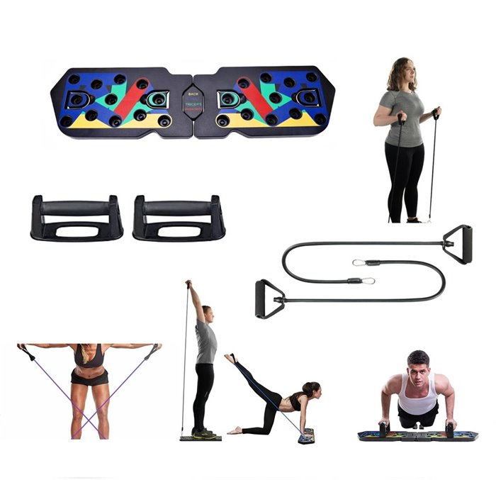 21-in-1 Push Up Rack + Widerstandsbänder Board Profiversion Muskeltraining + Griffe von Gym Universe