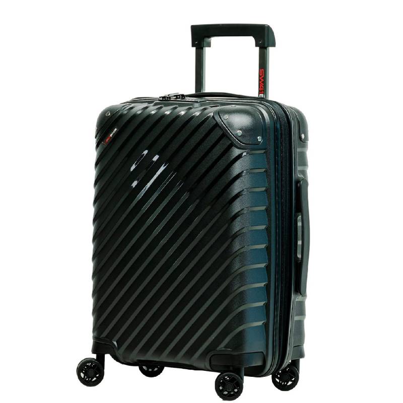 Diamond Cut - Handgepäck Trolley Erweiterbar in Metallic Schwarz von Swissbags