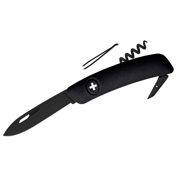 Swiza - Schweizer Messer D01 All Black - Messer Gr 7,5 cm oliv;rot;schwarz von Swiza