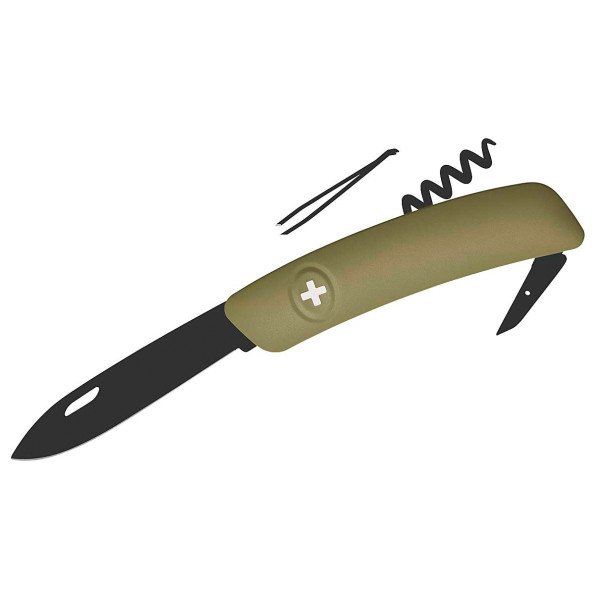 Swiza - Schweizer Messer D01 All Black - Messer Gr 7,5 cm oliv von Swiza