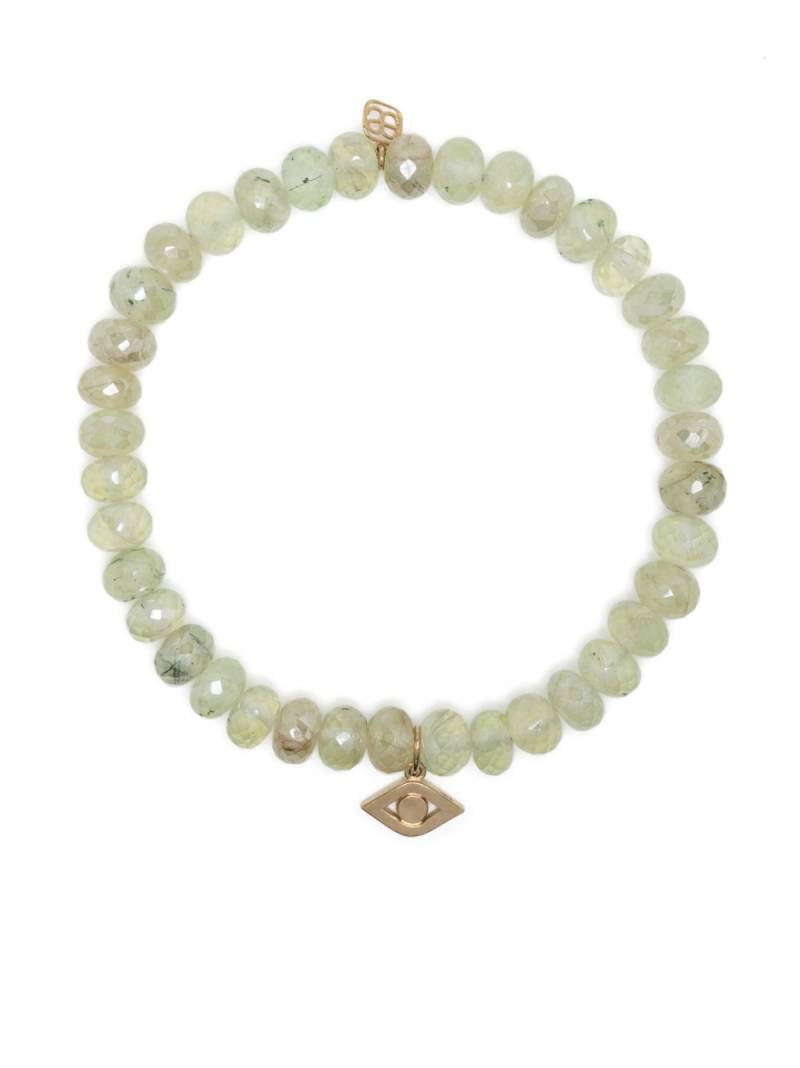 Sydney Evan 14kt yellow gold Evil Eye prehnite bracelet von Sydney Evan