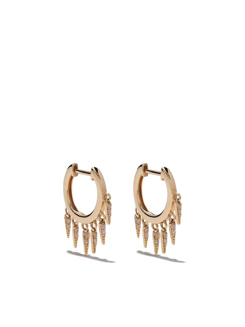 Sydney Evan 14kt yellow gold Fringe huggie diamond hoop earrings von Sydney Evan