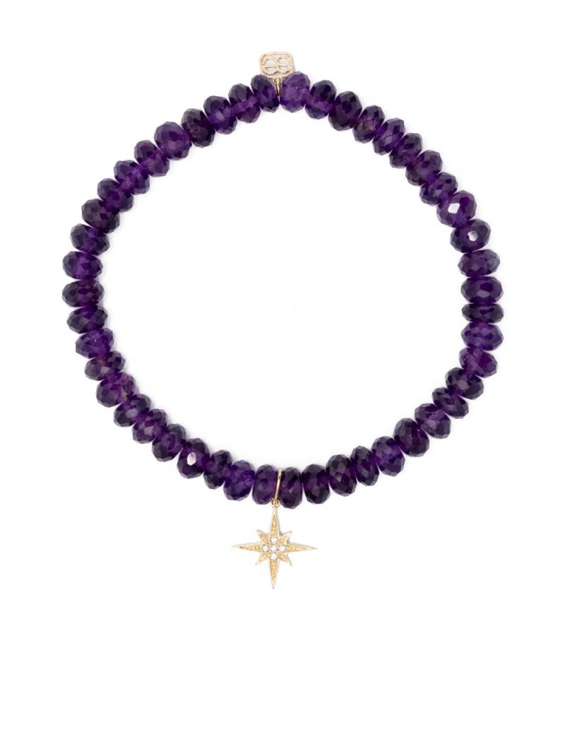 Sydney Evan 14kt yellow gold Starburst amethyst and diamond bracelet - Purple von Sydney Evan