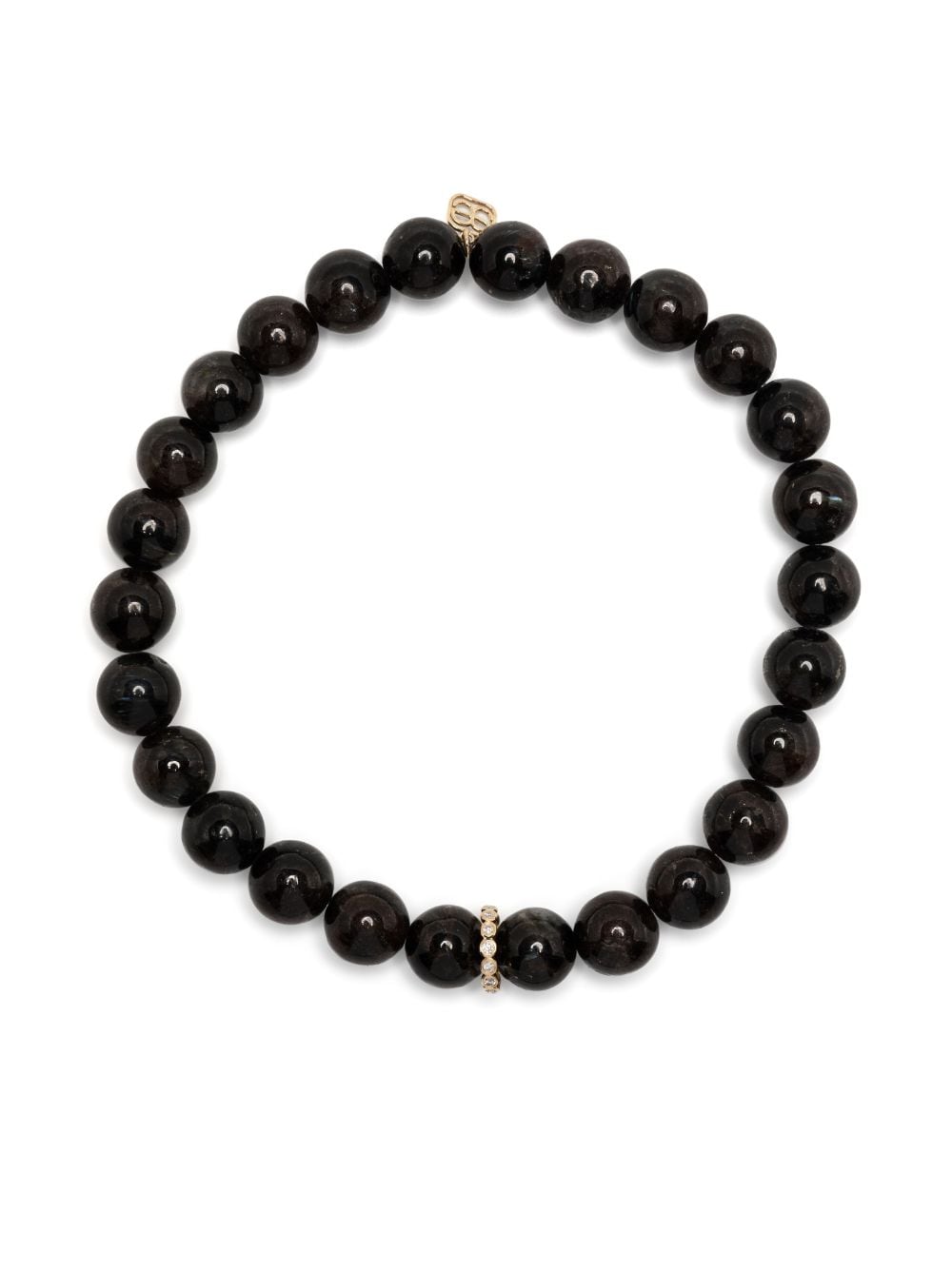 Sydney Evan 14kt yellow gold hypersthene bead bracelet - Black von Sydney Evan