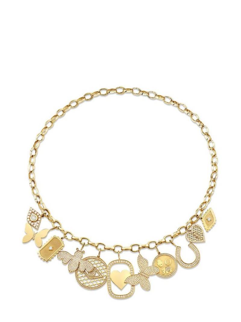 Sydney Evan 14kt yellow gold multi-charm necklace von Sydney Evan