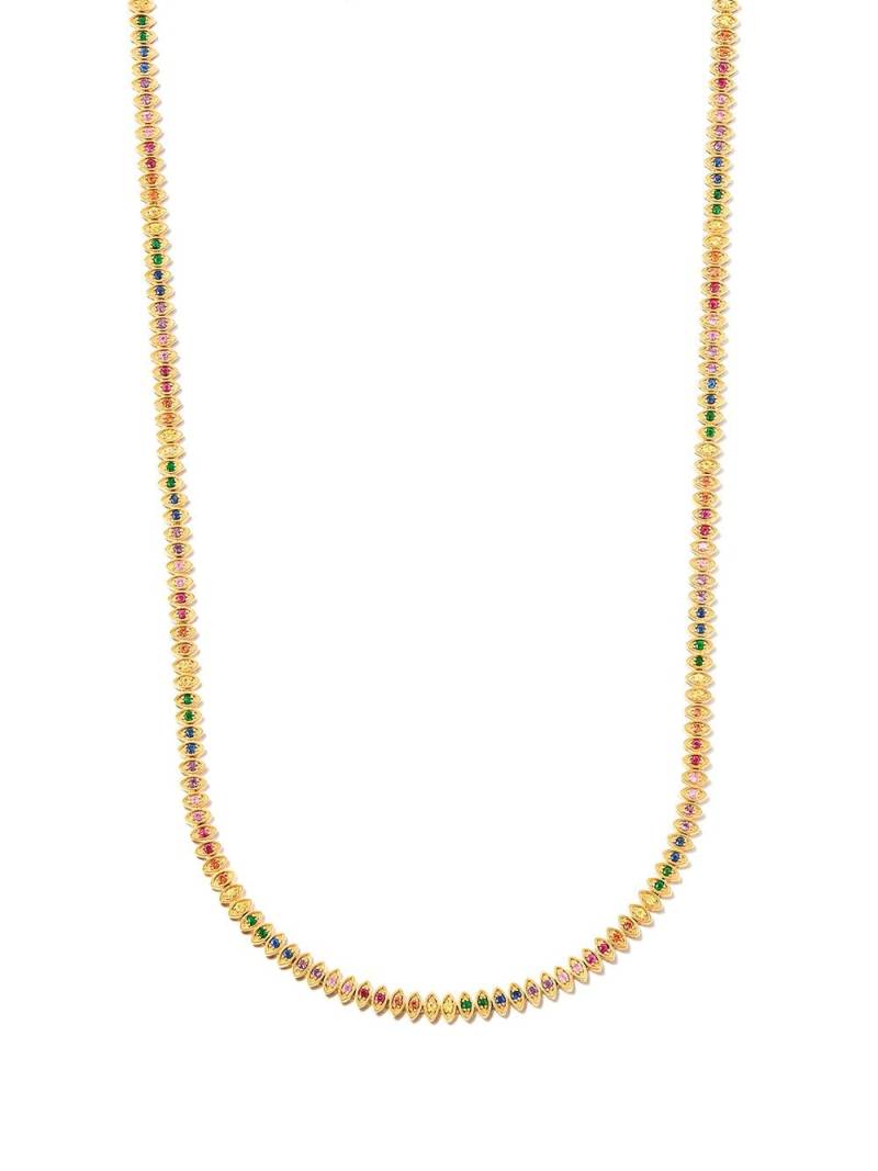 Sydney Evan 14kt yellow gold sapphire eternity necklace von Sydney Evan