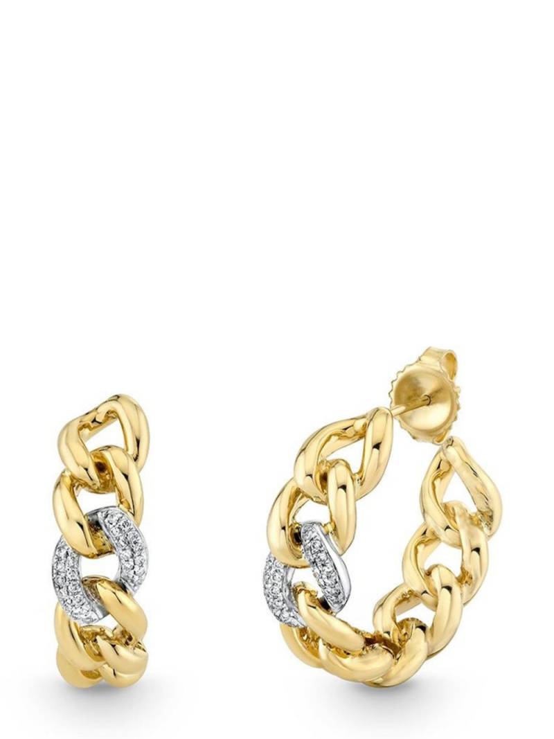 Sydney Evan 14kt yellow gold small Single Link diamond hoop earrings von Sydney Evan