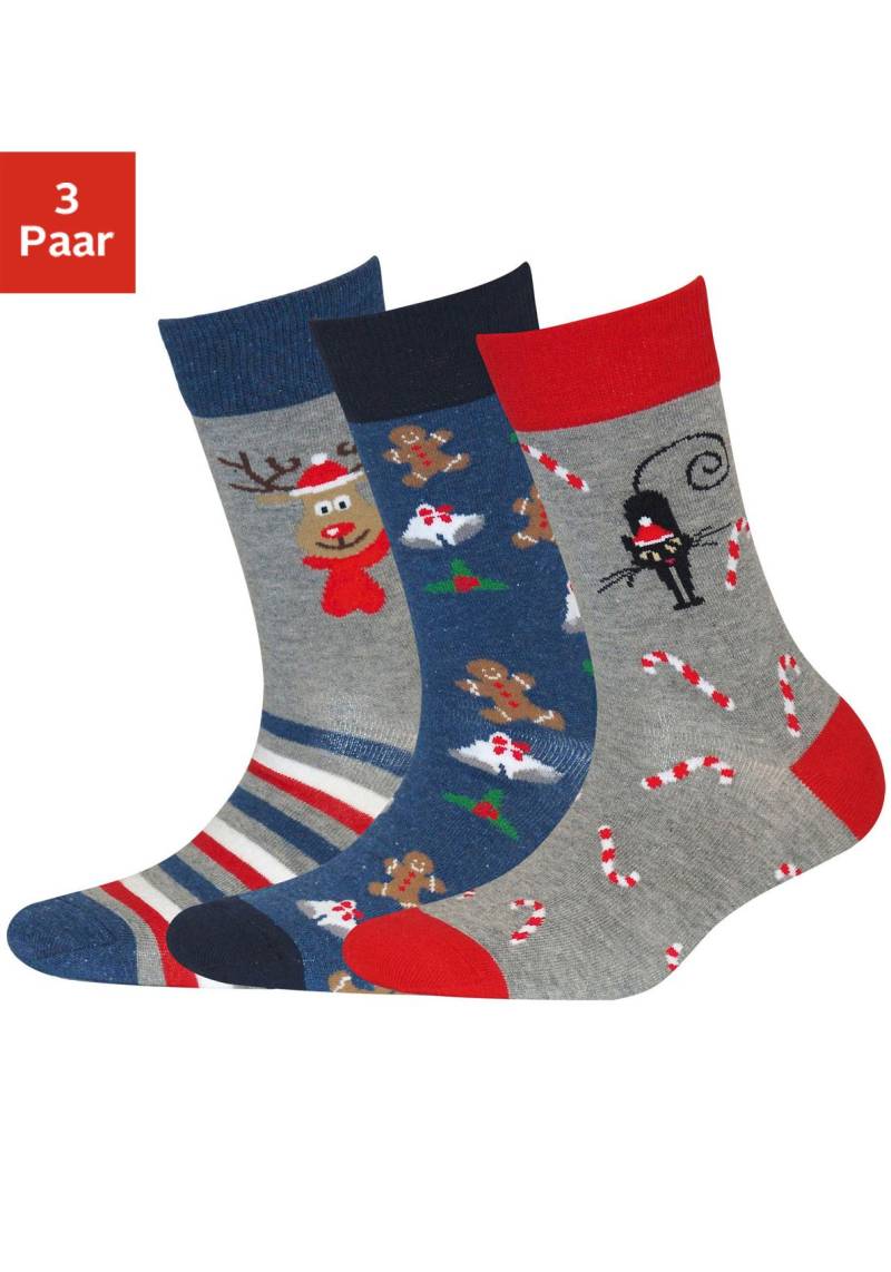 H.I.S Socken, (Packung, 3 Paar), mit Weihnachts-Design von H.I.S