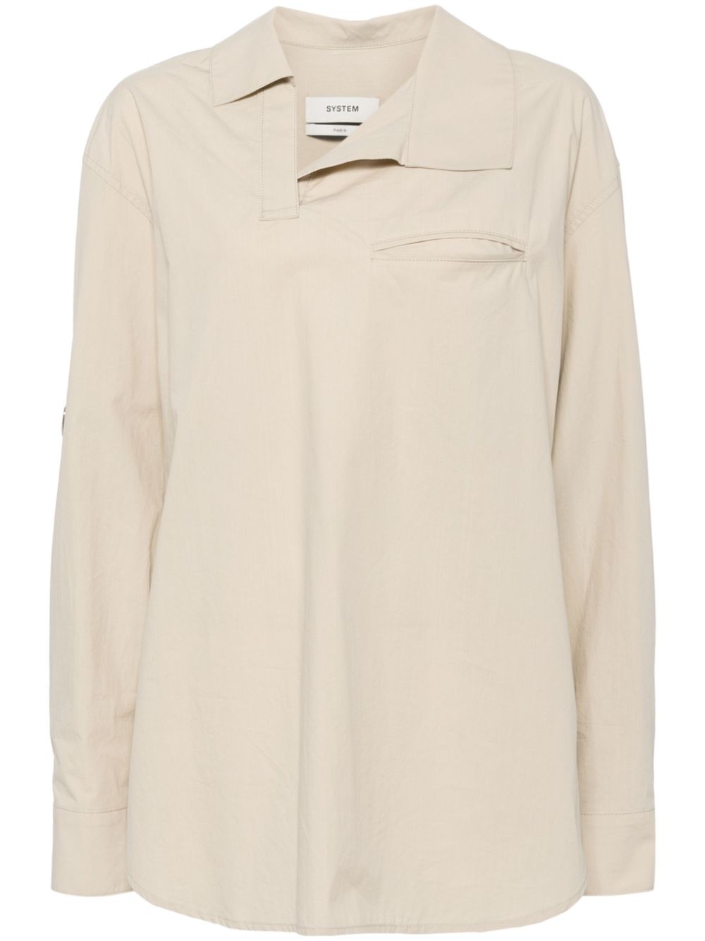 System asymmetric neck blouse - Neutrals von System