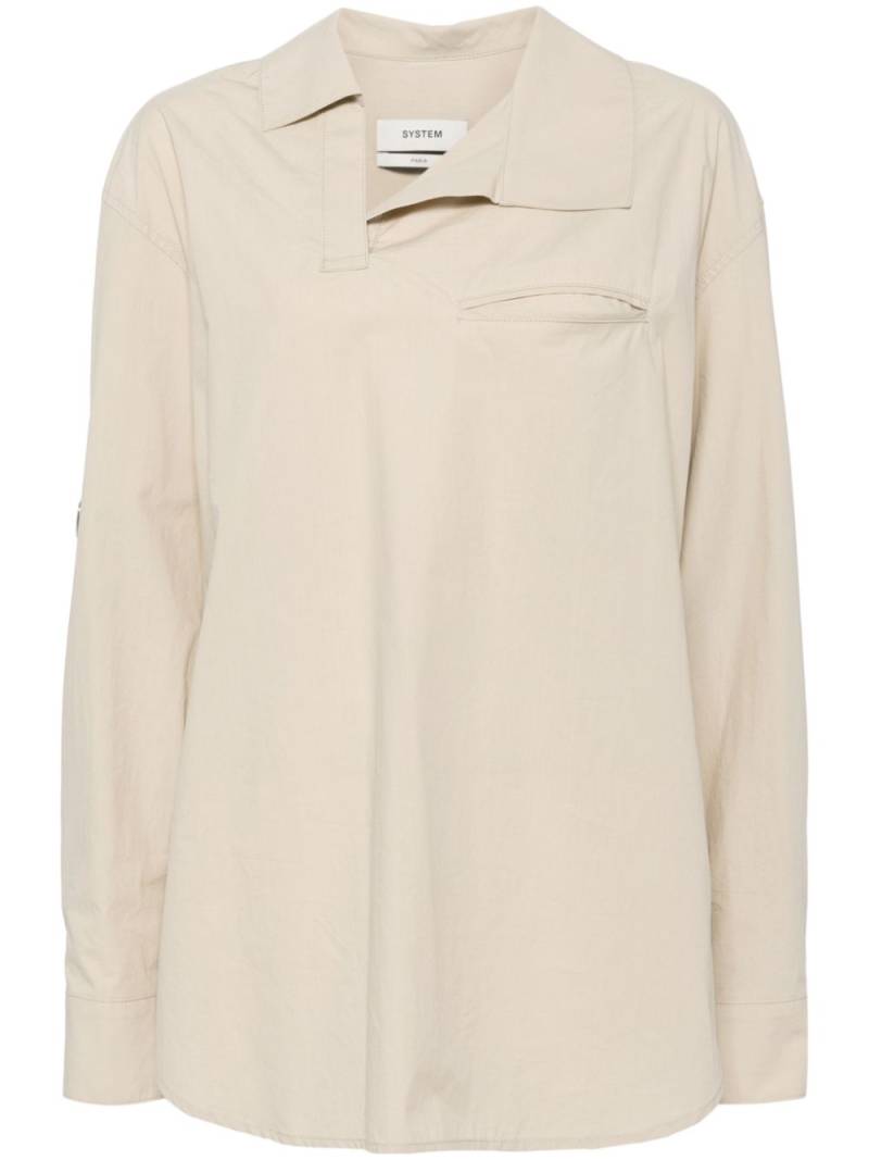 System asymmetric neck blouse - Neutrals von System