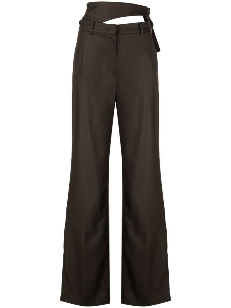 System cut-out detailing wool tailored trousers - Brown von System