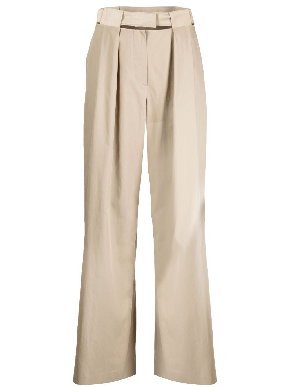 System cut-out pleated palazzo pants - Brown von System