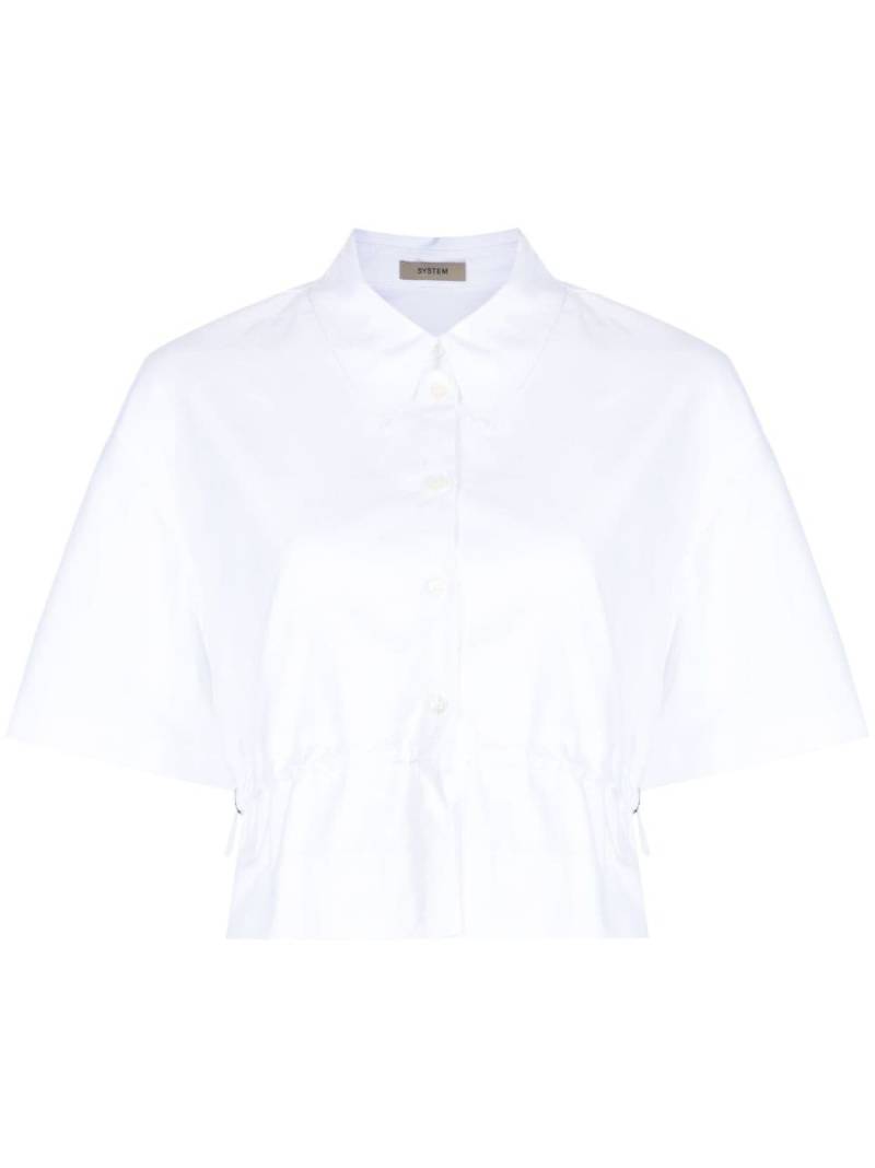 System drawstring short-sleeve cotton shirt - White von System