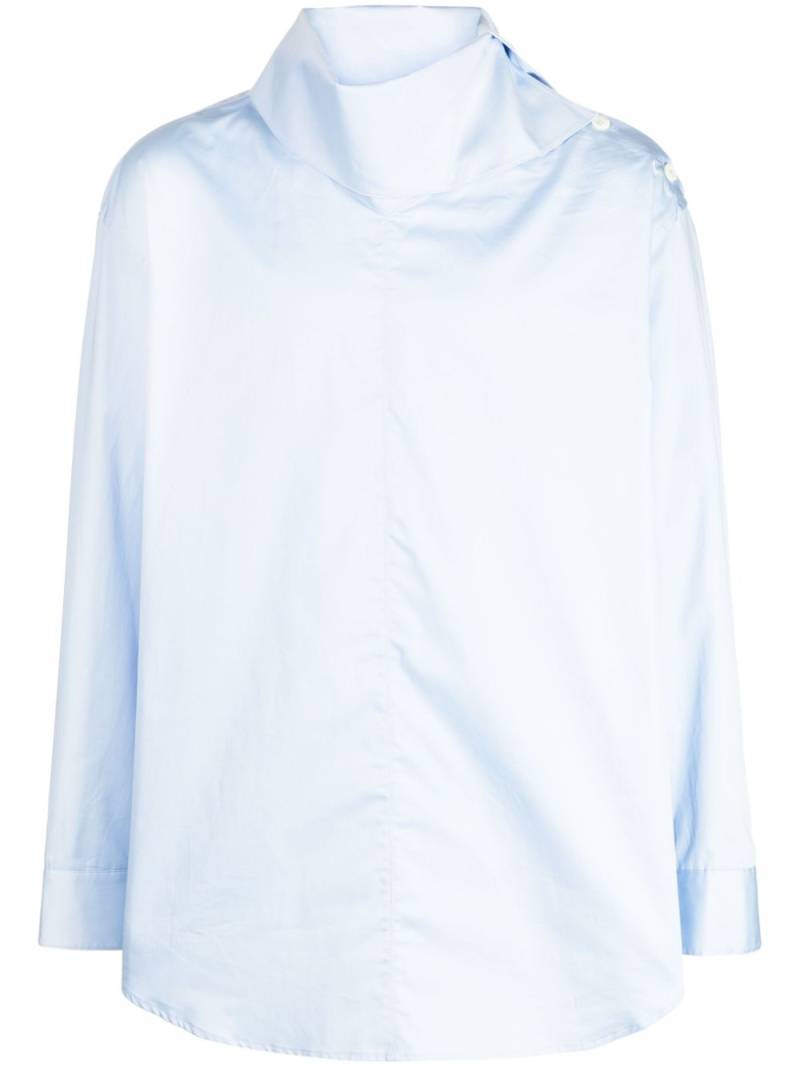 System oversize-pointed collar cotton shirt - Blue von System