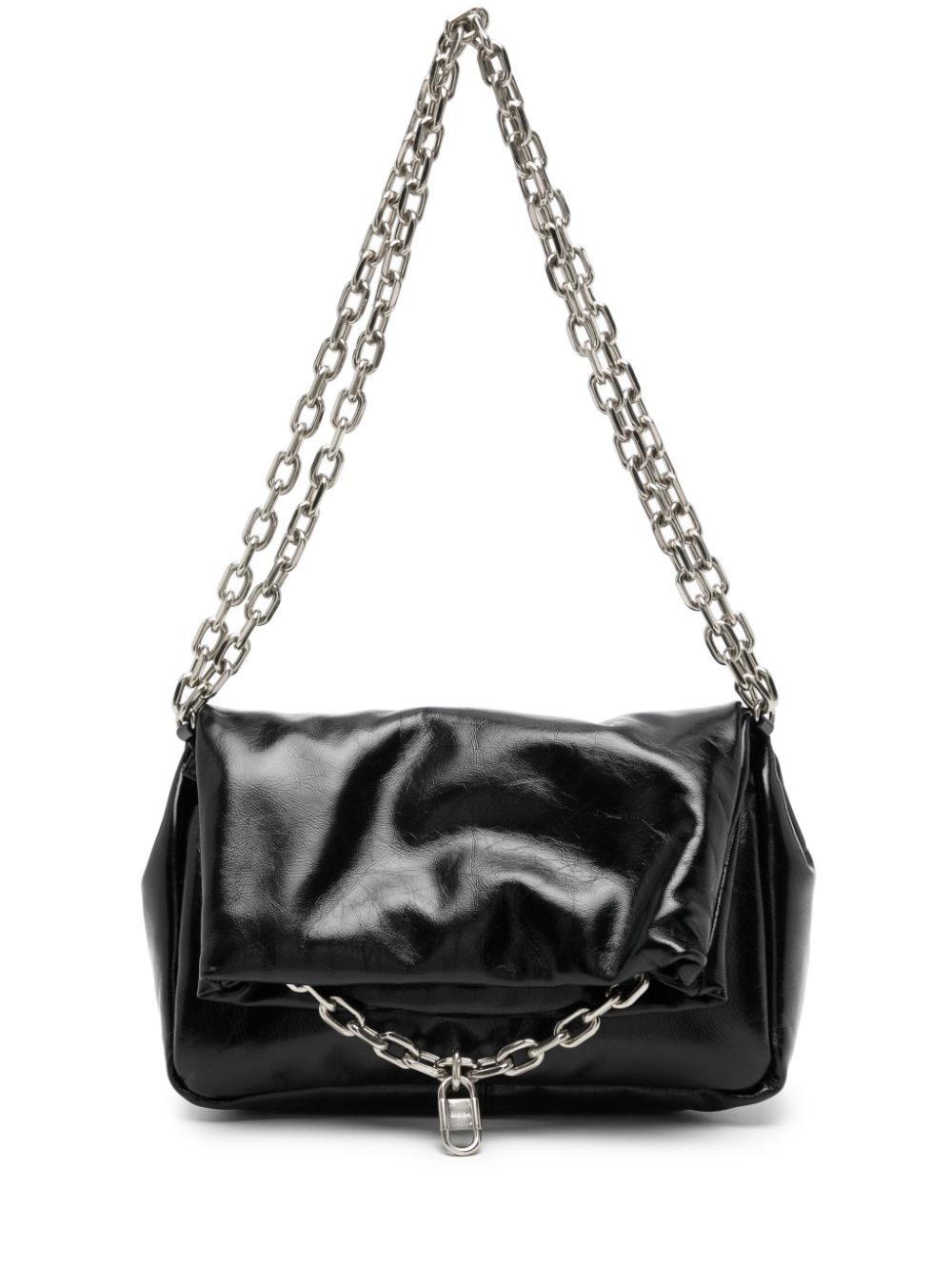 System padded leather shoulder bag - Black von System