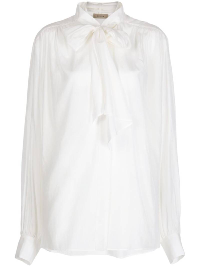 System semi-sheer long-sleeve shirt - White von System