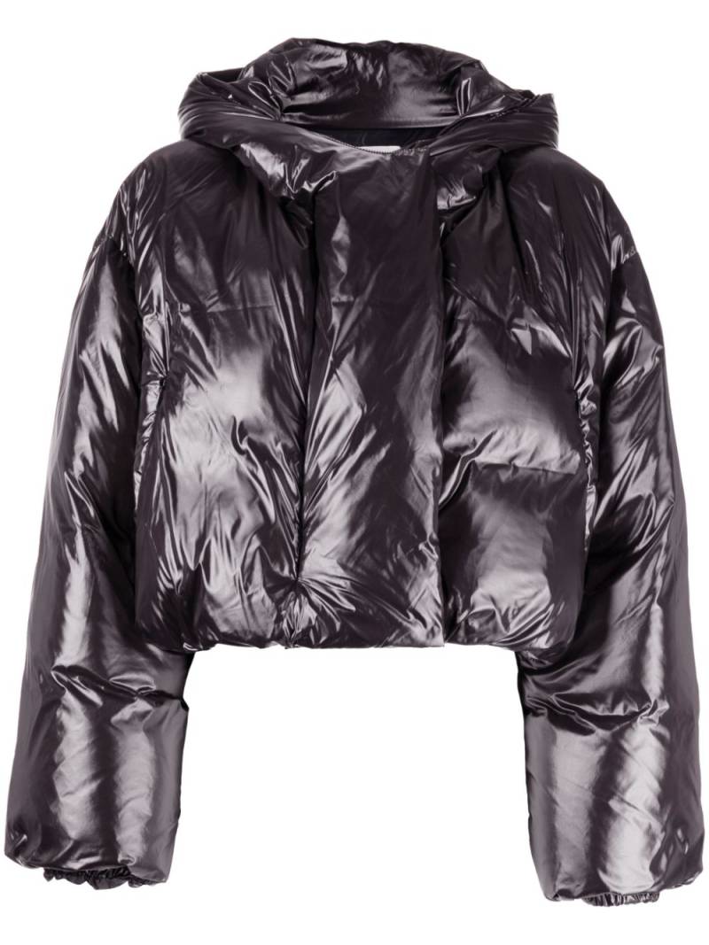 System slouch-hood padded-design jacket - Black von System