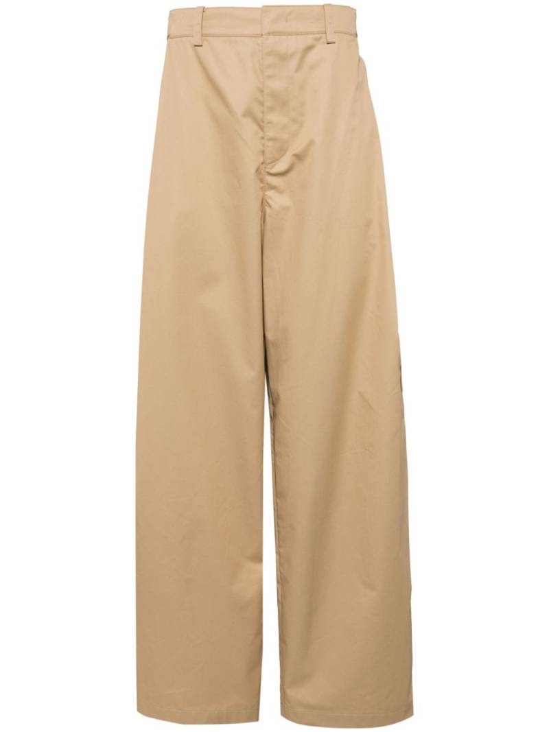 System wide-leg cotton cargo trousers - Brown von System