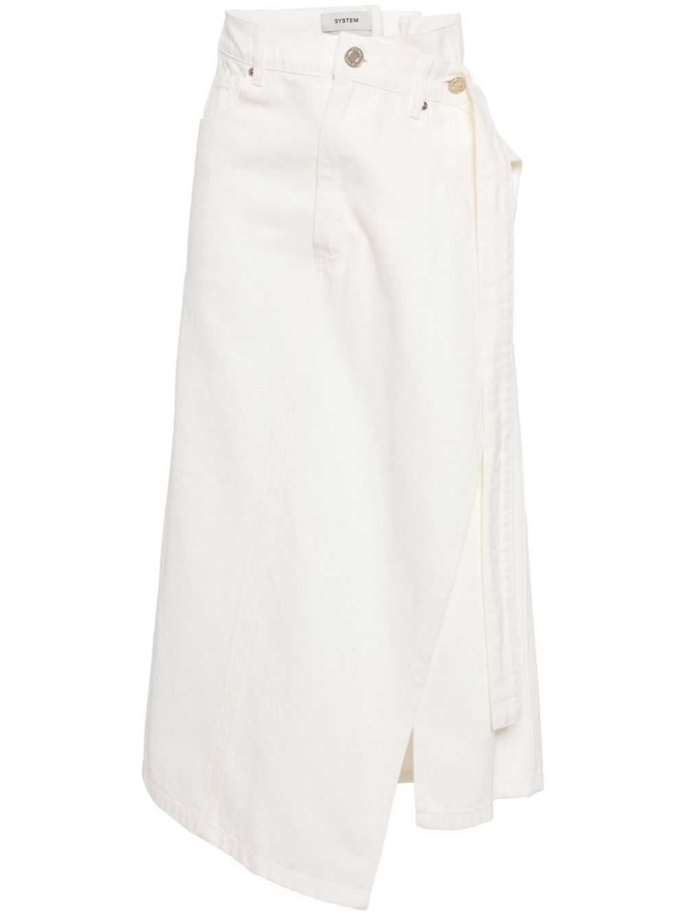 System wrapped denim maxi skirt - White von System