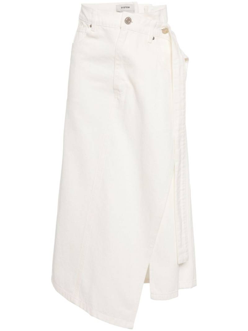 System wrapped denim maxi skirt - White von System