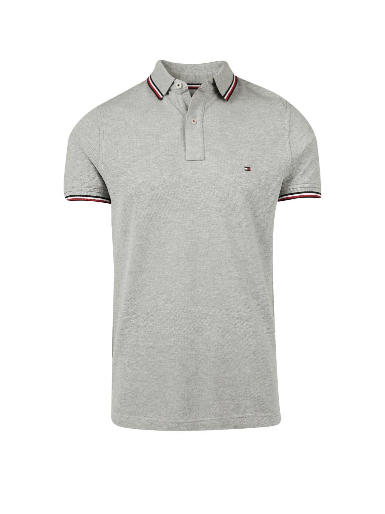 TOMMY HILFIGER Poloshirt Slim Fit  grau | S von Tommy Hilfiger