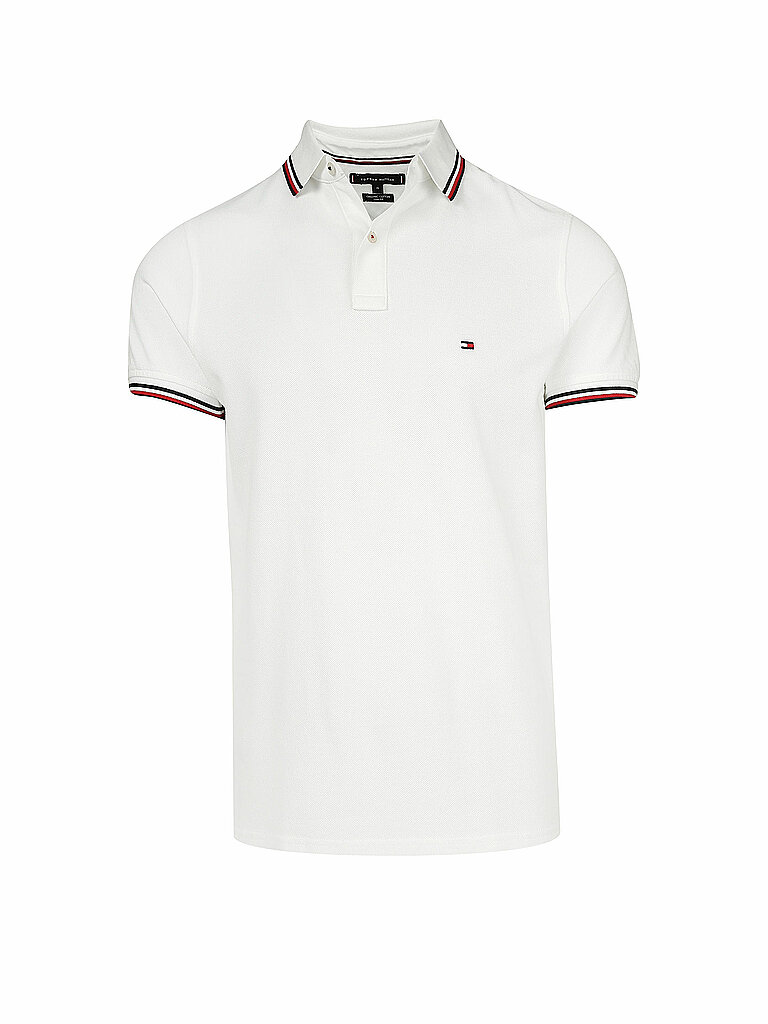 TOMMY HILFIGER Poloshirt Slim Fit weiss | L von Tommy Hilfiger