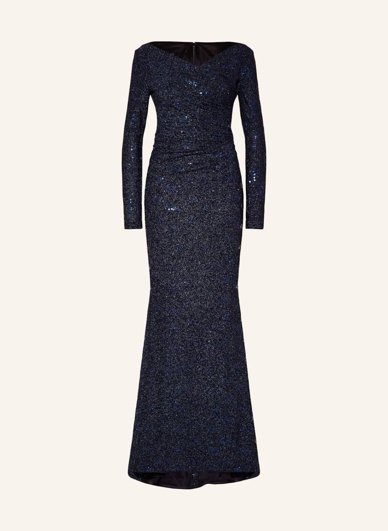 Talbot Runhof Abendkleid Mit Glitzergarn Und Pailletten blau von TALBOT RUNHOF