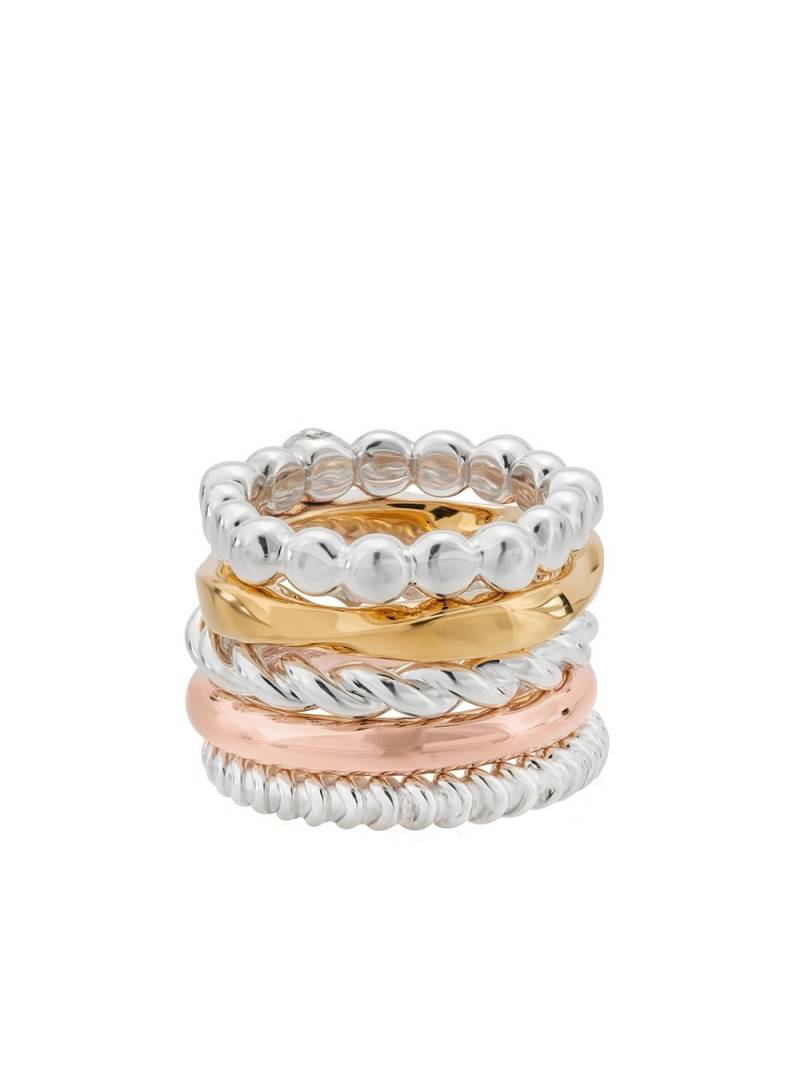 TANE México 1942 sterling silver and 23kt yellow and rose gold vermeil Alma stacked rings - Metallic von TANE México 1942