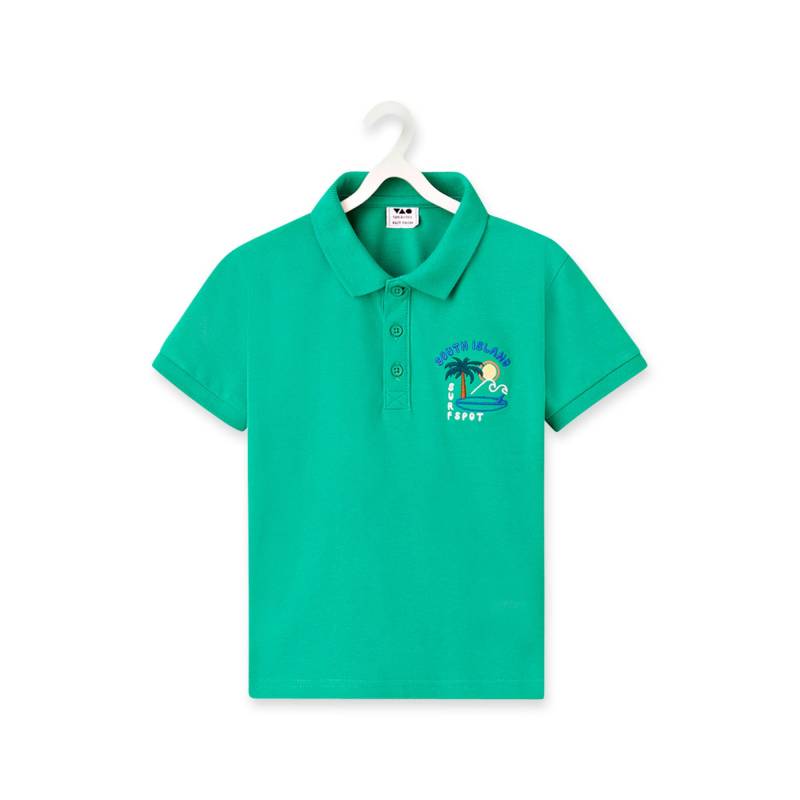 Poloshirt, Kurzarm Jungen Grün 10A von TAO KIDS