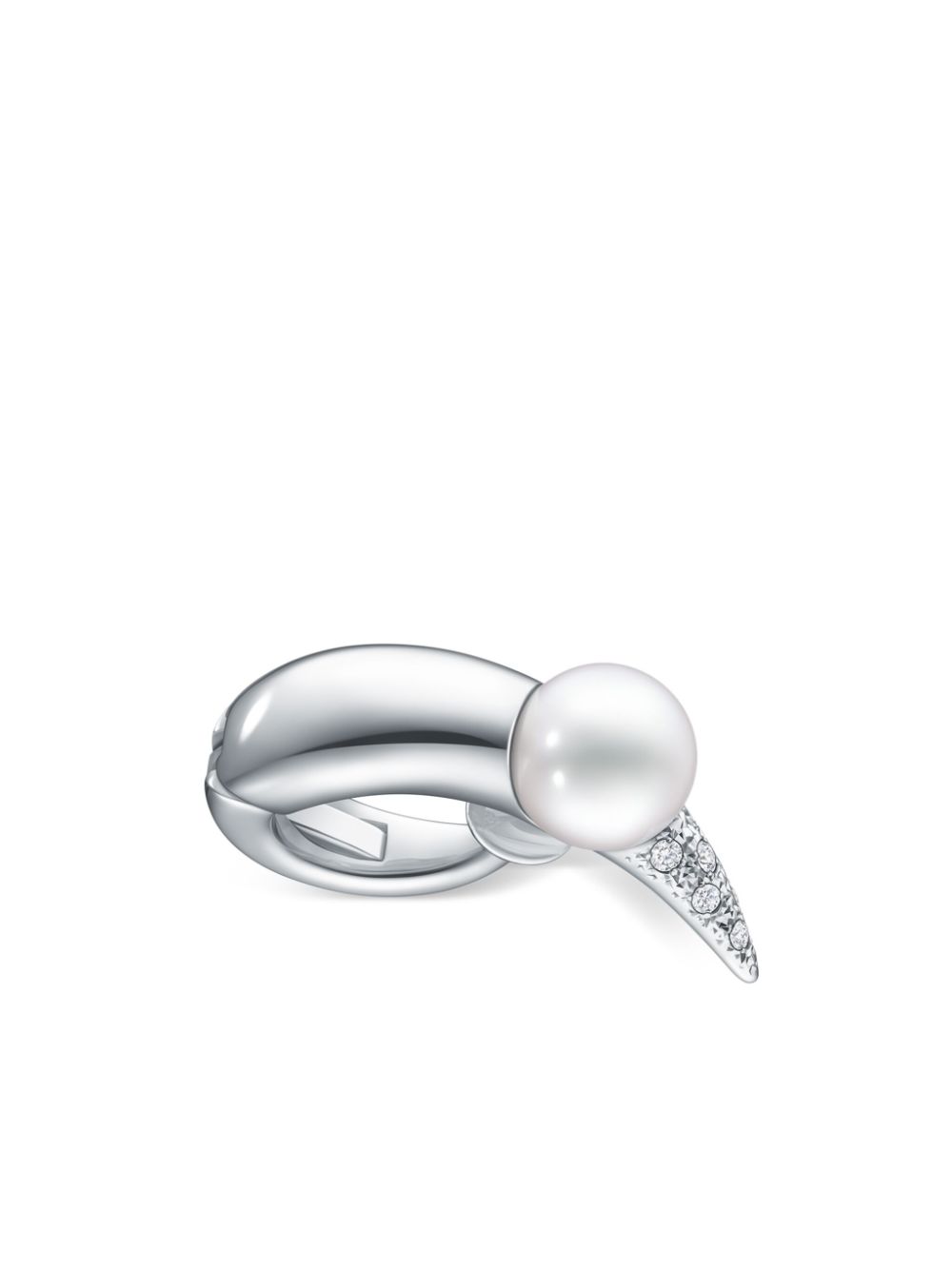 TASAKI 18kt white gold Collection Line Danger Horn Plus pearl and diamond ear cuff - Silver von TASAKI