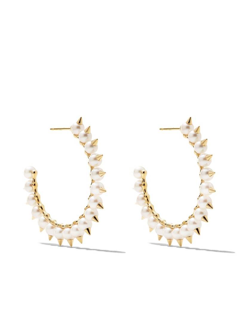 TASAKI 18kt yellow gold Collection Line Danger Tribe Akoya pearl large hoop earrings von TASAKI