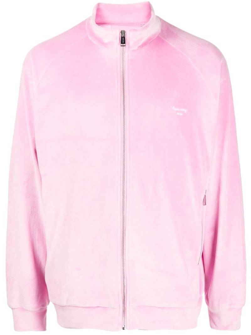 TEAM WANG design brushed-effect zip-up jacket - Pink von TEAM WANG design