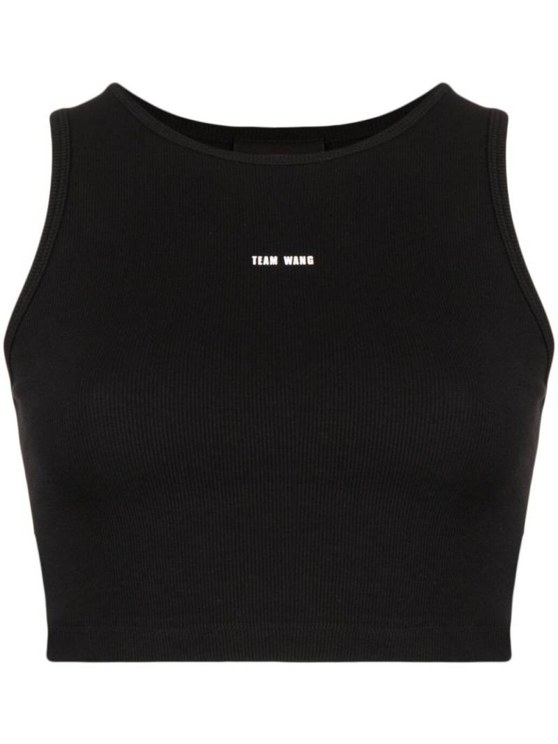 TEAM WANG design logo-print cropped tank top - Black von TEAM WANG design