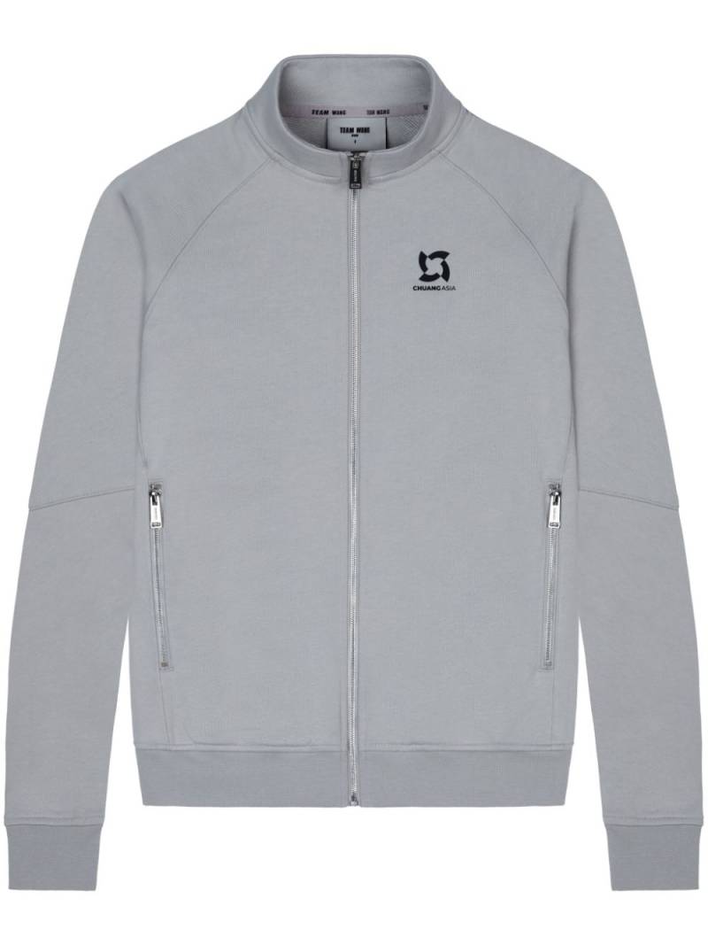 TEAM WANG design logo-print zipped track jacket - Grey von TEAM WANG design