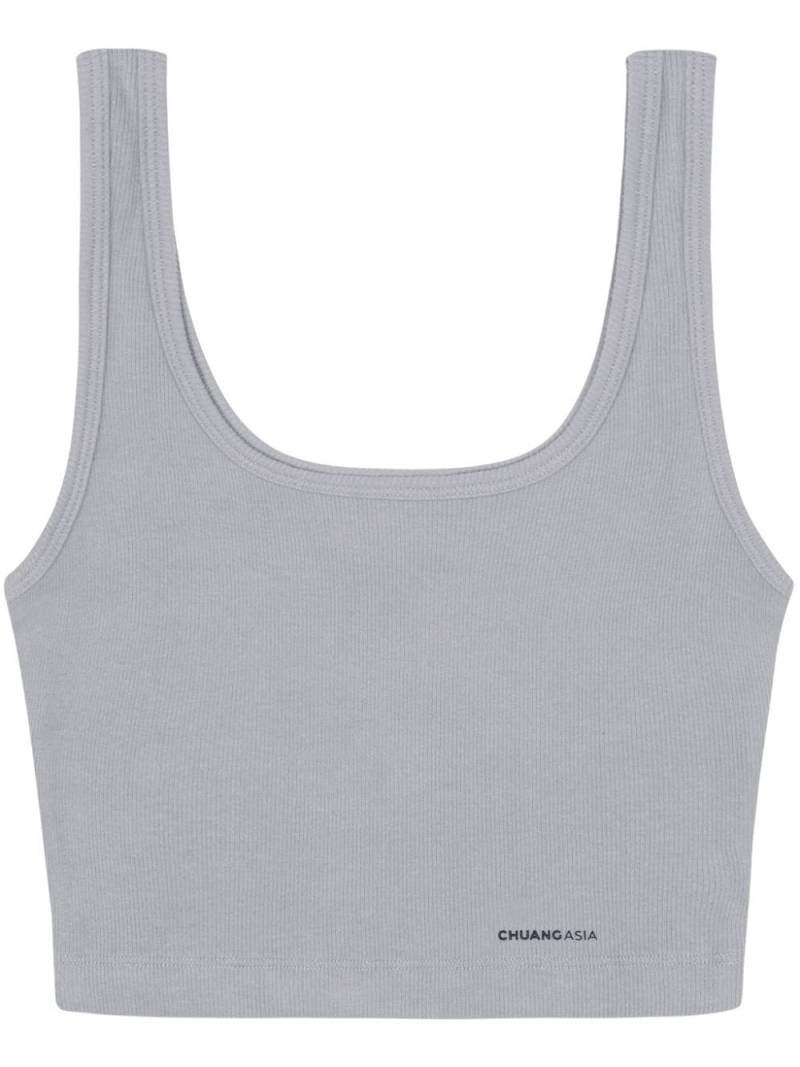 TEAM WANG design x Chuang Asia cropped tank top - Grey von TEAM WANG design