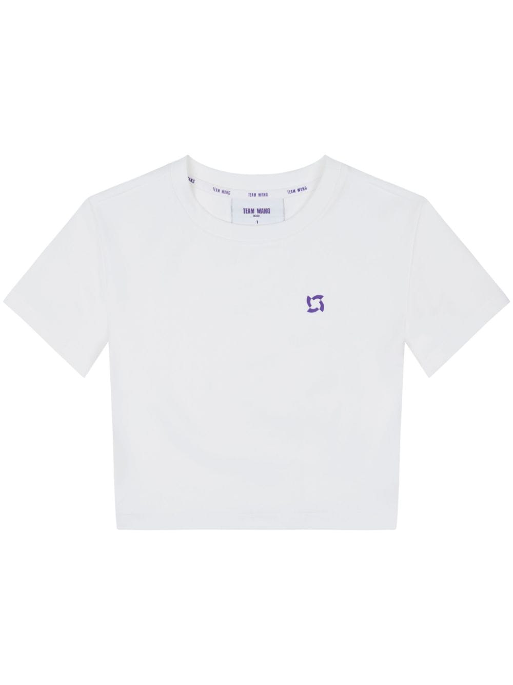 TEAM WANG design x Chuang Asia logo-print cropped T-shirt - White von TEAM WANG design