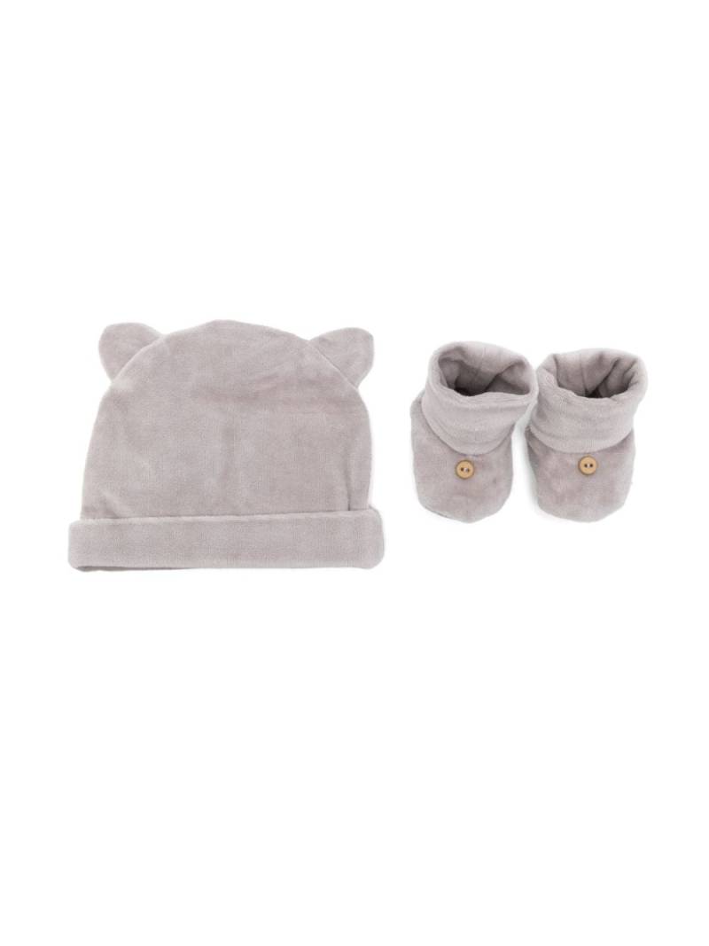 TEDDY & MINOU beanie and booties set - Grey von TEDDY & MINOU