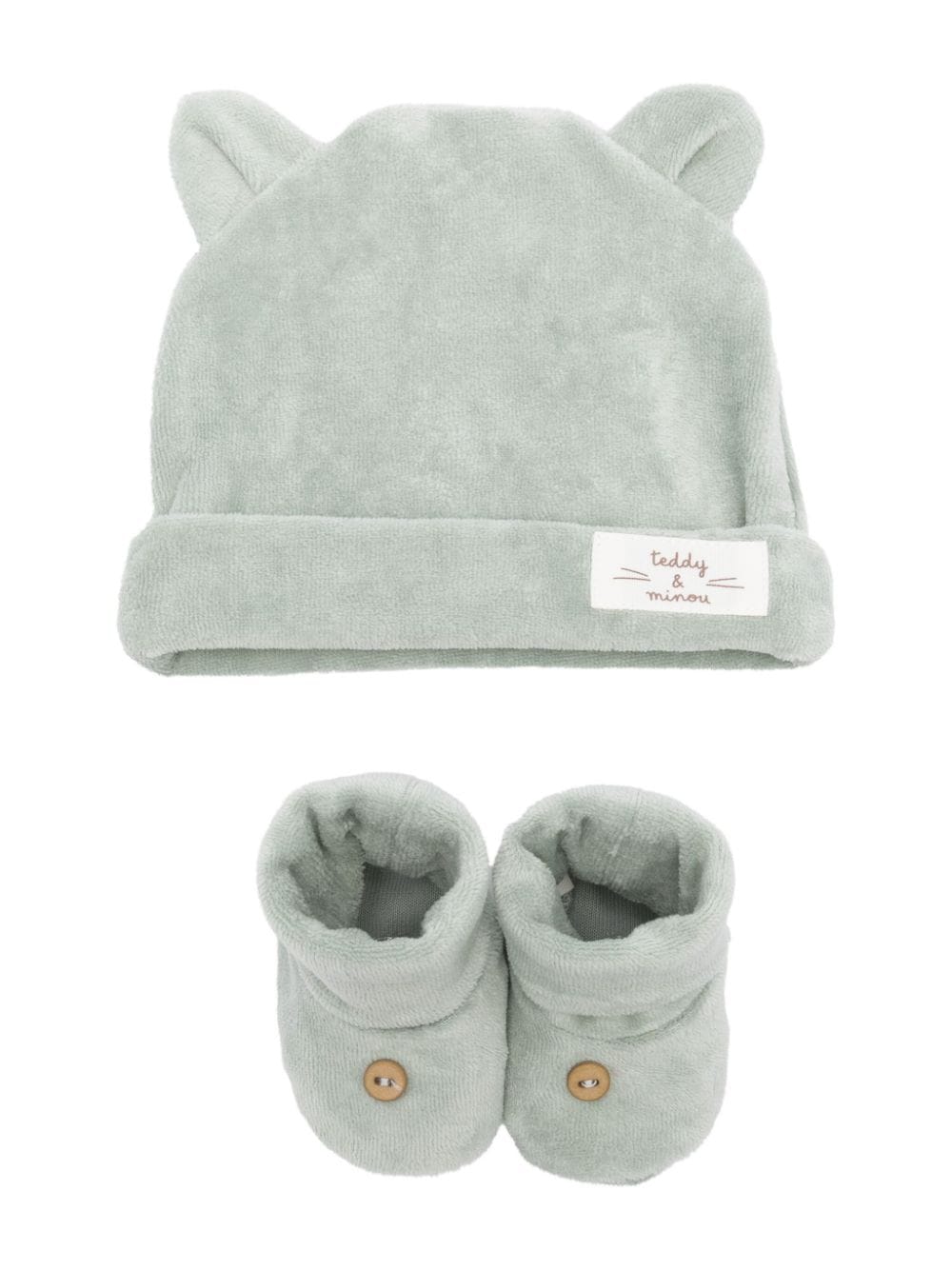 TEDDY & MINOU beanie and shoes set - Green von TEDDY & MINOU