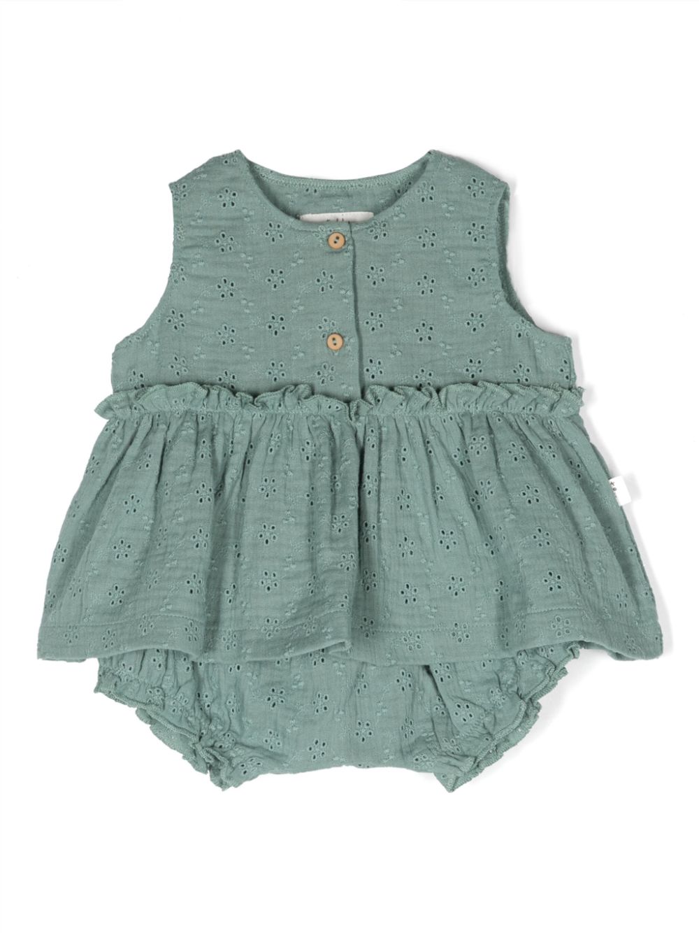 TEDDY & MINOU broderie-anglaise cotton dress set - Green von TEDDY & MINOU