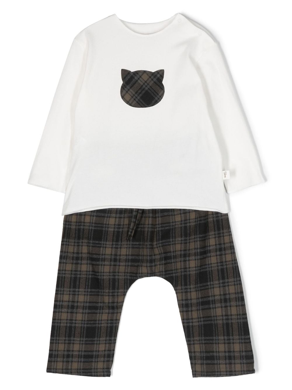 TEDDY & MINOU check-print trouser set - White von TEDDY & MINOU