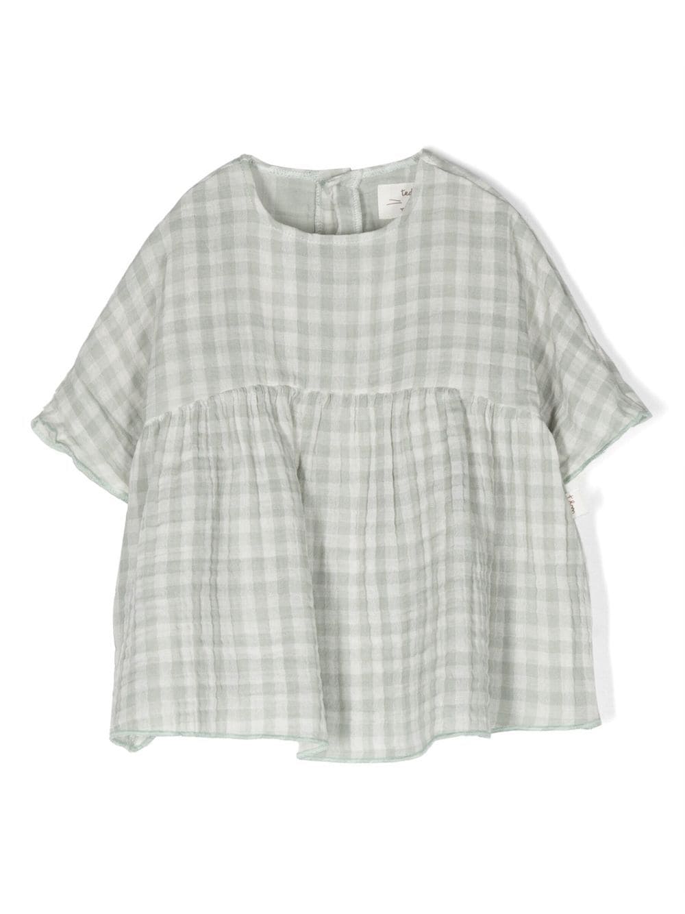 TEDDY & MINOU checkerboard-print empire blouse - Green von TEDDY & MINOU