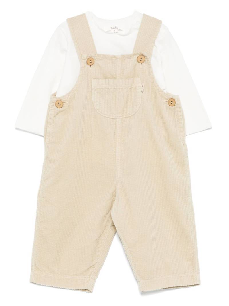 TEDDY & MINOU corduroy dungaree set - Neutrals von TEDDY & MINOU