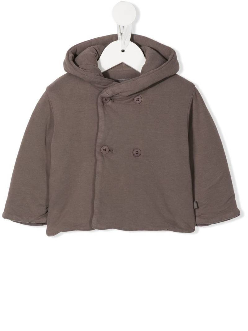 TEDDY & MINOU double-breasted hooded jacket - Brown von TEDDY & MINOU