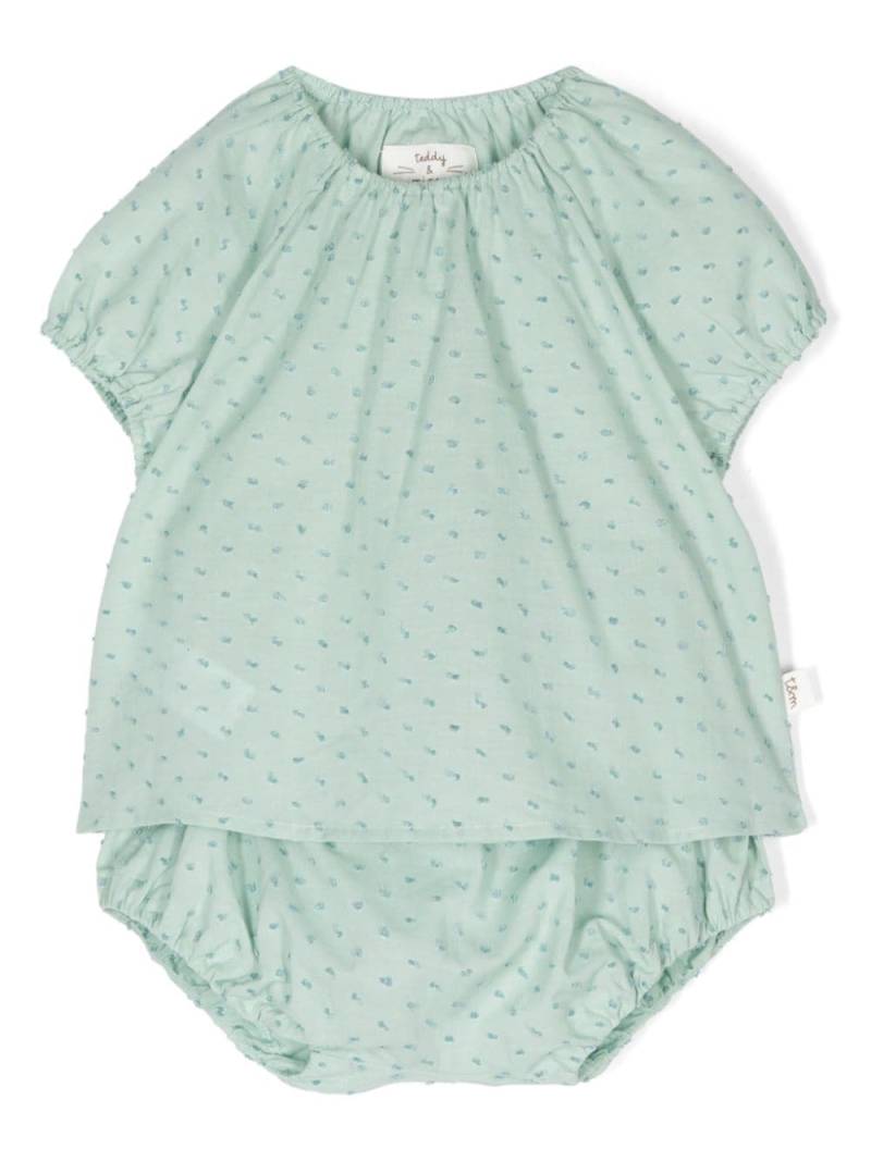 TEDDY & MINOU embroidered bloomers set - Green von TEDDY & MINOU